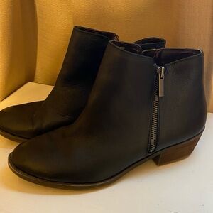 Black Leather Ankle Boots